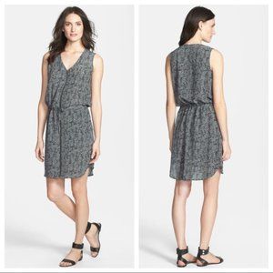 Eileen Fisher Roadster Print Silk Dress XXS Gray